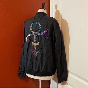 The Prince Estate Men’s‎ Official & Approved Black Anthology Bomber Y2K Jacket